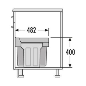 Hailo Tandem de Luxe Inbouwafvalemmer 30 Liter - Grijs 1