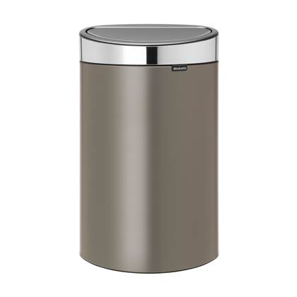 Maan Zeeman mini Brabantia Touch Bin 40 liter - Platinum | Afvalbakkenwinkel.nl