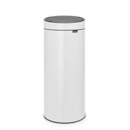 naast Bijproduct Leeg de prullenbak Brabantia Touch Bin New Afvalemmer 30 Liter Wit | Beste Prijs