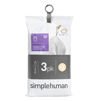 vogel communicatie Overtuiging Simplehuman Code Q Afvalzakken 50-65 L - Wit | Beste Deal