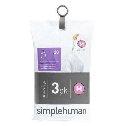 Simplehuman Code M Pocket Liners Afvalzakken 45 Liter - 60 zakken