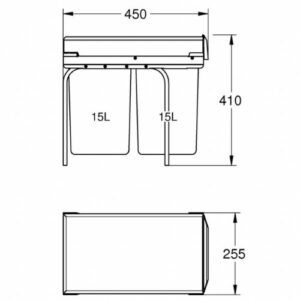 Grohe Afvalscheidingssysteem 30 liter 1515 liter Grijs afmetingen