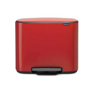 Brabantia Bo pedaalemmer met 3 kunststof binnenemmers - 3 x 11 liter - Passion Red