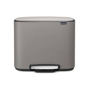 Brabantia Bo pedaalemmer met 3 kunststof binnenemmers - 3 x 11 liter - Mineral Concrete Grey