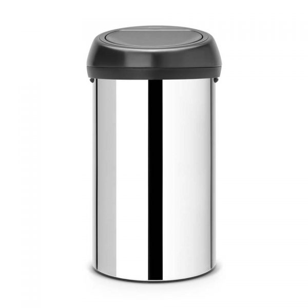 Brabantia Touch Bin afvalemmer - 60 liter - Brilliant Steel / Matt Black