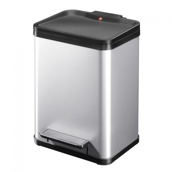 Hailo Öko duo Plus afvalscheider - maat M - 2 x 9 liter - zilver