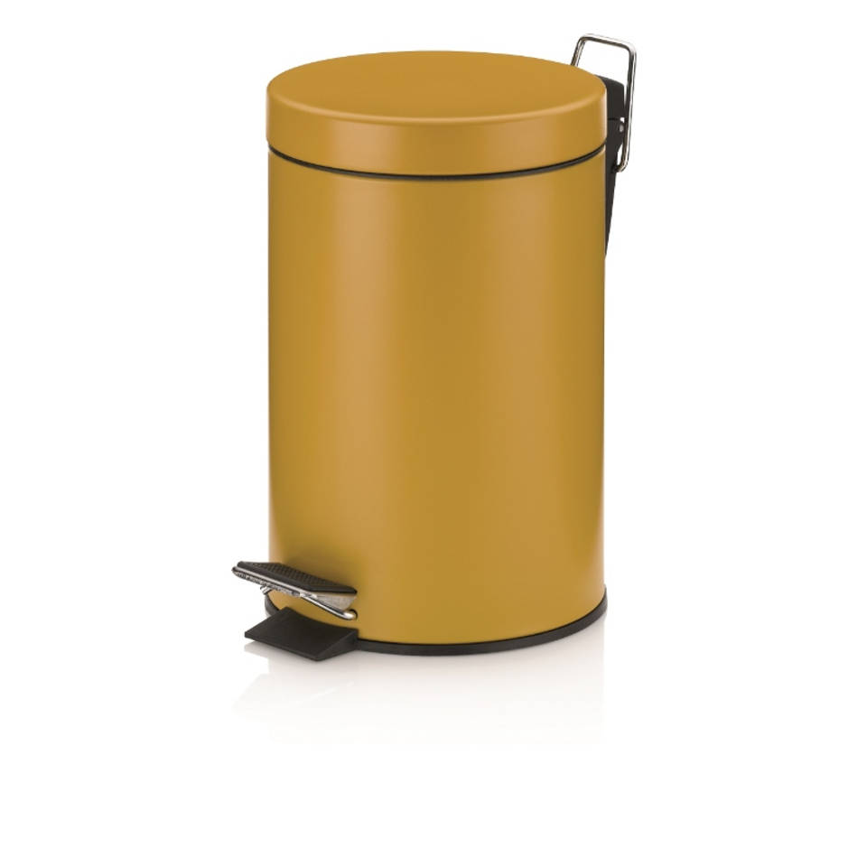 modder stopcontact Dapper Kela Monaco Pedaal Afvalemmer 3 liter Geel | Afvalbakkenwinkel