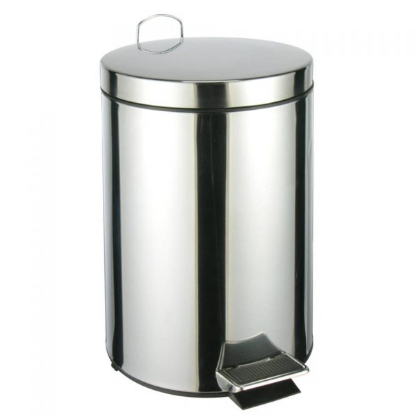 RVS pedaalemmer/vuilnisbak 40 cm 12 liter - Afvalemmers badkamer/toilet/keuken