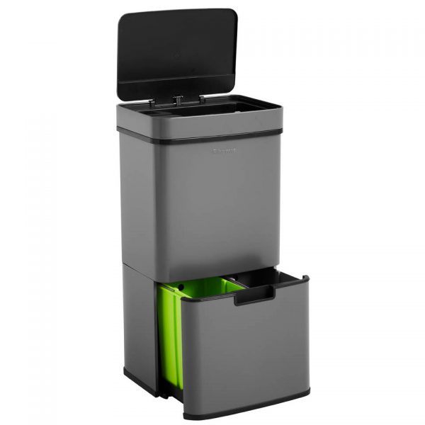 Homra Nexo Prullenbak - Met sensor - 72L afvalscheiding - Grijs