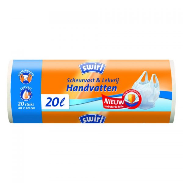 Swirl pedaalemmerzakken - scheurvast & lekvrij - met handvatten - 20 liter - 20 stuks