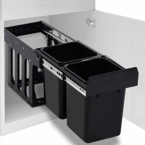 vidaXL Inbouwprullenbak uittrekbaar soft-close 20 L