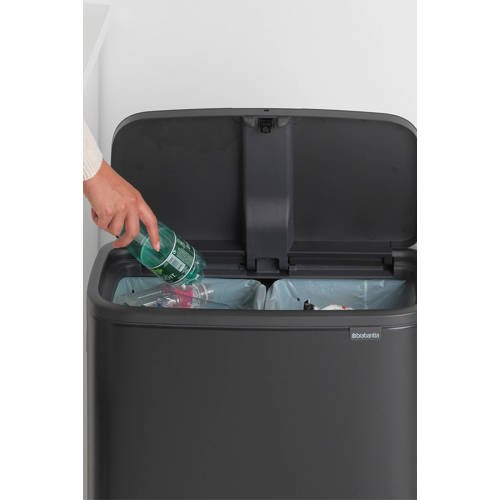 zag partij Editie Brabantia Bo Touch bin - 2 x 30 liter - Mat Zwart | Beste Deal