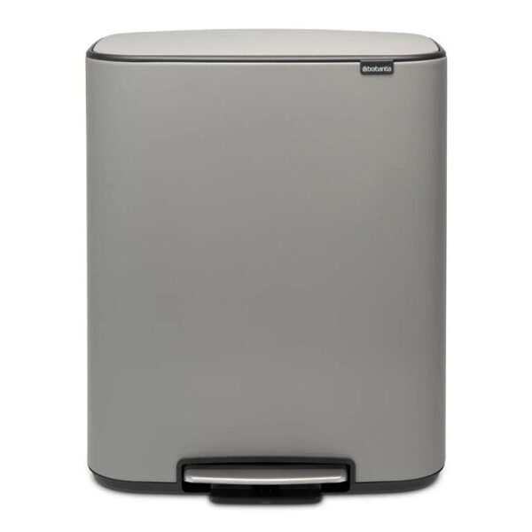 Grijs - 2x30 liter - Brabantia Bo Pedaalemmer