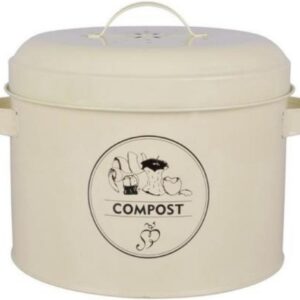 Retro Compostemmer - Compostbakje Keukenaanrecht - GFT Afvalbakje met Anti-geurfilter - 6,3 liter