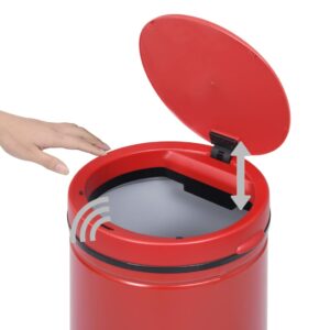 vidaXL Prullenbak met automatische sensor 80 L koolstofstaal rood