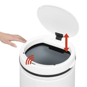 vidaXL Prullenbak met automatische sensor 80 L koolstofstaal wit