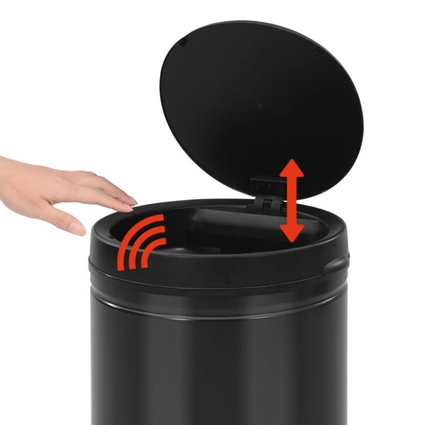 vidaXL Prullenbak met automatische sensor 80 L koolstofstaal zwart