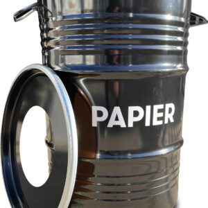 BinBin Hole Papier industriële prullenbak- papierbak- afvalscheiding 60 Liter olievat met gat deksel voor papieren afval