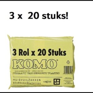 3 X 20 STUKS KOMO HUISVUILSZAKKEN/ VUILNISZAKKEN