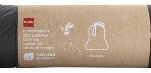 HEMA Huisvuilzakken Met Trekband 60L Gerecycled Plastic - 15 Stuks