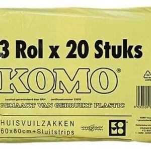 Komo Afvalzakken Met Sluitstrip - (3 x 20) 60 Zakken