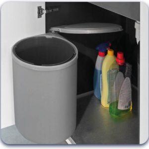 ComfortHome afvalbak 13L - uittrekbare prullenbak - inbouw afvalemmer - grijs - B30xD35xH35cm