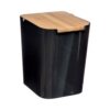 five tafelprullenbak met deksel 5 liter zwart bamboe
