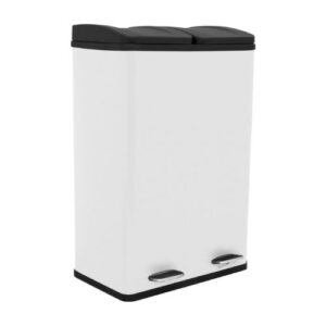 monstershop duo pedaalemmer 60 liter wit