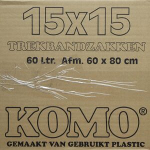 KOMO trekbandzakken - doos - 15 rollen x 15 stuks