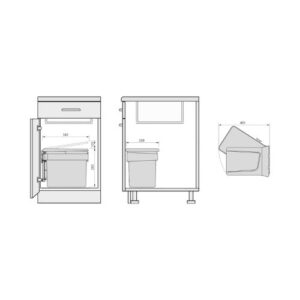 Eleganca inbouw afvalbak - 15 Liter - Antraciet 1