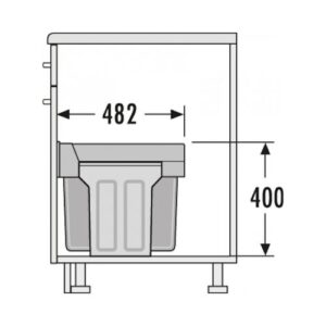 Hailo Tandem Inbouw Prullenbak 2x15 Liter - Zwart 1