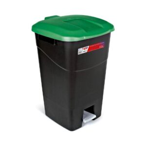 Tayg afvalcontainer met pedaal 60 liter - Zwart/Groen