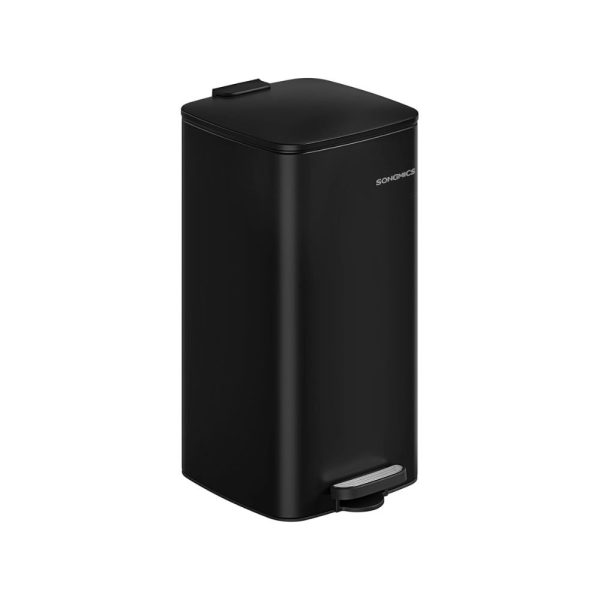 SONGMICS vierkante pedaalemmer 30 liter Zwart